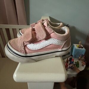 Pink Velcro Vans Toddler size 4